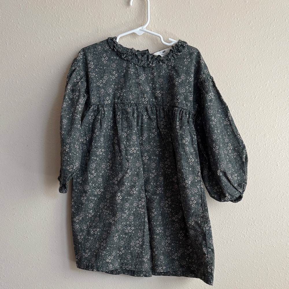 H&M Dark Floral Ruffle Dress